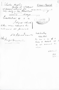 RIC report of Charles Hughes 22.X.16